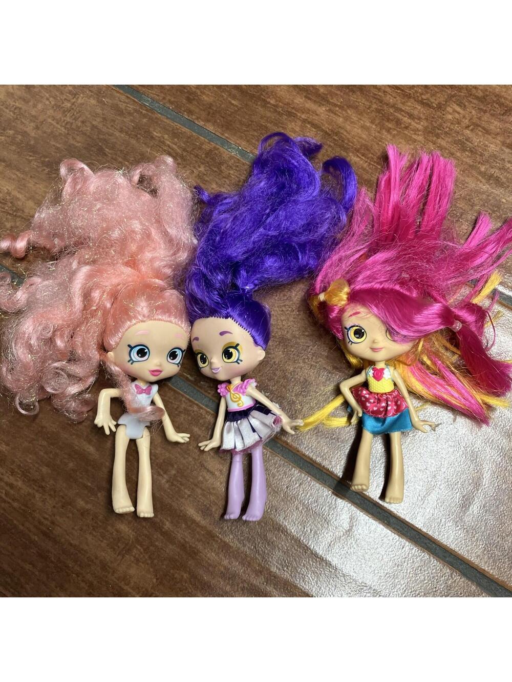 Lot Of 3, 4” Shopkins Shoppies Fashion Dolls